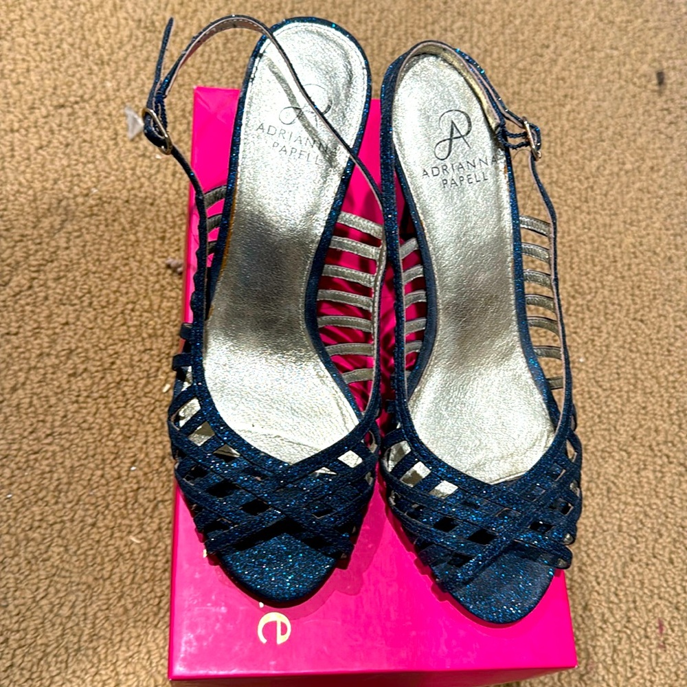Beautiful party sparkling blue shoes